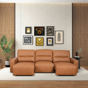 English Elm Grant Power Convertible Sofa Top Grain Leather Mid Century Queen Sleeper B183S00121