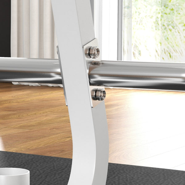 English Elm Soozier Olympic Weight Tree with Six Plate Posts Three Bar Holders Steel Frame Gym White W2225P217796