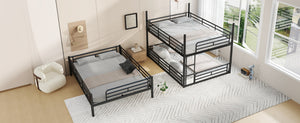 English Elm Twin Xl Solid Pine Loft Bed with Built-in Led Lighting and Storage Shelves Black W1580S00582