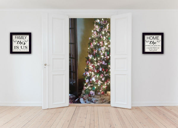 English Elm "family" 2 Piece Framed Wall Art Set with Matte Black Wood Frame Gallery Finish B06787090