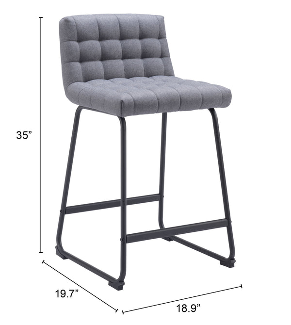 Pago Counter Stool - Set of 2 Gray 110071 Zuo Modern