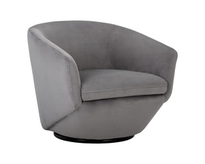 Sunpan Treviso Modern Swivel Lounge Chair with Angular Base - Stylish, Durable, and Easy to Clean Design Antonio Charcoal