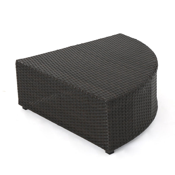 English Elm Christopher Knight Home® - SANTA SANTA CRUZ Corner & Table Set — PE Rattan Patio Sofa with Water-Resistant Cushions, No Assembly Required Dark Brown 52977.00SETIRN