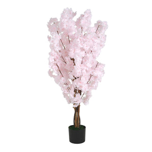 English Elm Christopher Knight Home® - 43" Artificial Cherry Blossom Tree Silk Pink in Black Pot — Lifelike Sakura Decor, Pre-Potted, No Assembly (43" H) N772P286776P