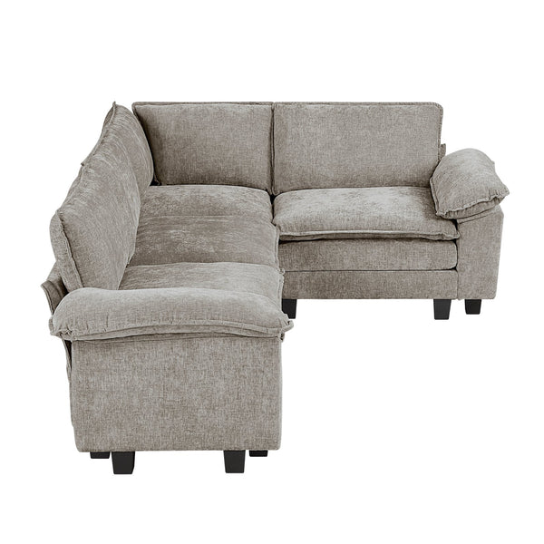 English Elm Modern 4-Piece Modular Sectional Sofa In Plush Chenille - Versatile Comfort & Chic Design For Living Rooms B011S01815