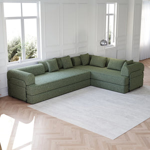 English Elm 78.7-Inch Convertible Sleeper Sofa Bed - Cozy Chenille Couch With Side Pocket & Pillows For Versatility W834S00528