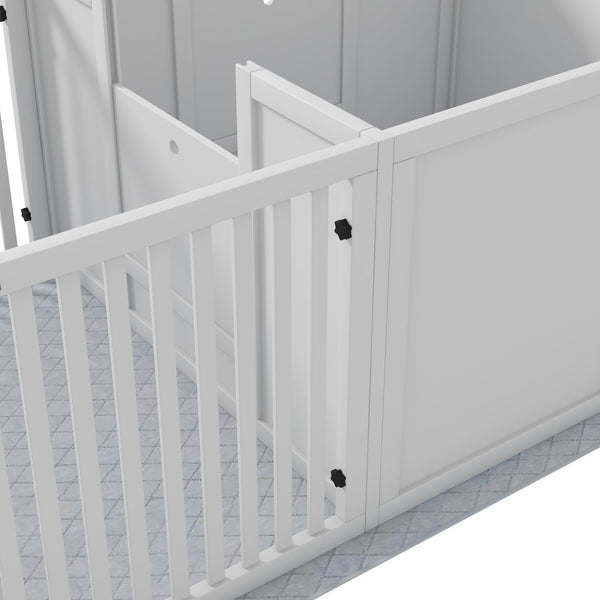 English Elm Pawhut Whelping Box With Waterproof Pee Pad, Adjustable Door & Dual-Compartment Design For All Breeds W2225P217621-GIGA