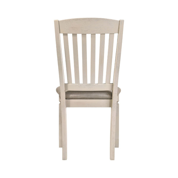 English Elm Set Of 2 Farmhouse Dining Chairs With Tan Upholstery And Cream Finish For Timeless Appeal B016P314583-GIGA