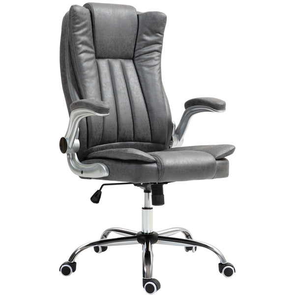 English Elm Homcom Executive Office Chair - High Back Microfiber With Adjustable Height, Tilt, And Padded Arms W2225P250018