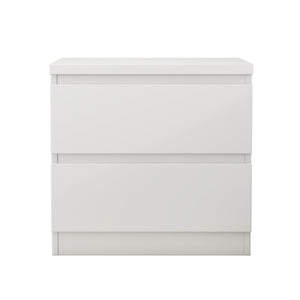 English Elm 19.7-inch Matte Finish Nightstand with Touch Release Drawers for Minimalist Bedrooms White W3151P407885
