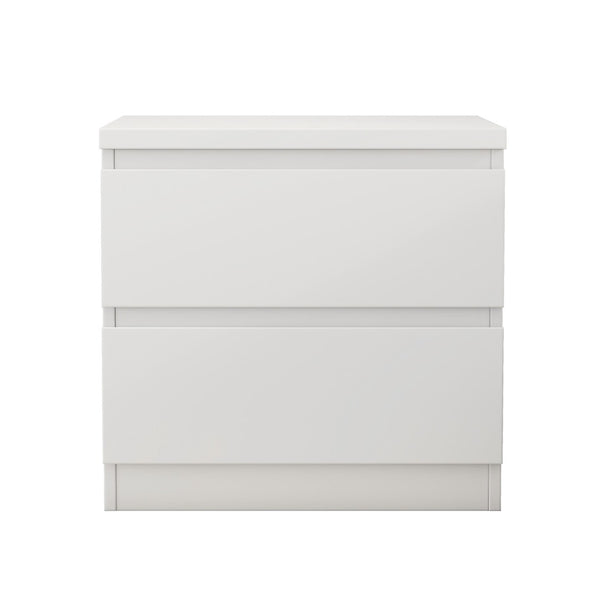English Elm 19.7-inch Matte Finish Nightstand with Touch Release Drawers for Minimalist Bedrooms White W3151P407885
