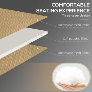 English Elm Outsunny Folding Chaise Lounge With 5 Recline Levels, Mesh Fabric, Side Pocket & Headrest For Outdoor Relaxation W2225P174372-GIGA