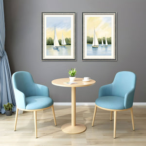 English Elm Set Of 2 Sailboat Framed Wall Art – Nautical Canvas Prints With Replaceable Design For Stylish Decor T3976P383231-GIGA
