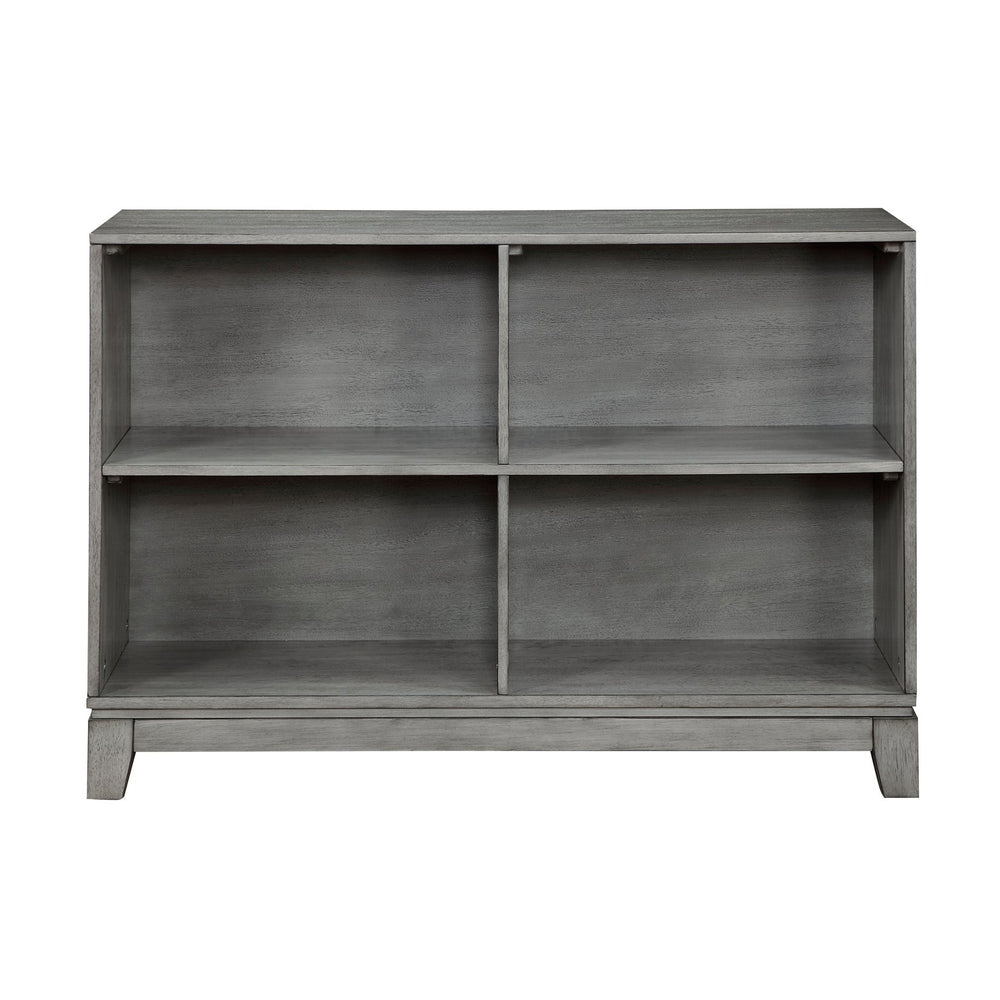 English Elm Gray 6-Shelf Bookcase with Okume Veneer Rustic-Transitional Design, Sturdy Storage for Home Office Gray 46.5 L x 30.75 W x 9.25 H B011P294715