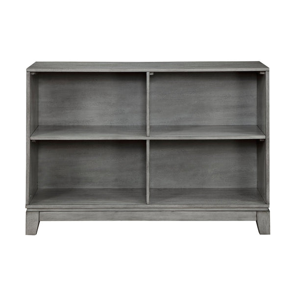 English Elm Gray 6-Shelf Bookcase with Okume Veneer Rustic-Transitional Design, Sturdy Storage for Home Office Gray 46.5 L x 30.75 W x 9.25 H B011P294715