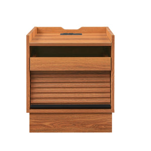 English Elm Christopher Knight Home® - Mid Mid Century Modern Nightstand with USB Charging Station, LED App-Control Lights, 2 Drawers, Sleek Design Yellow 22.24 L x 18.7 W x 7.09 H N761P255453Y