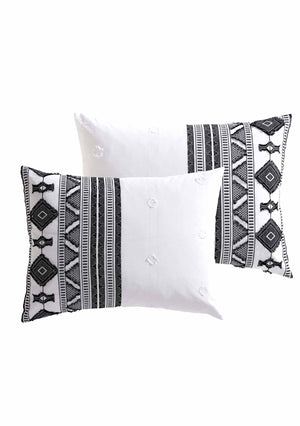 English Elm Nichols 5-Piece King Comforter Set - Soft Cotton In Classic Black, Stylish & Easy Care Bedding Ensemble B340P341920