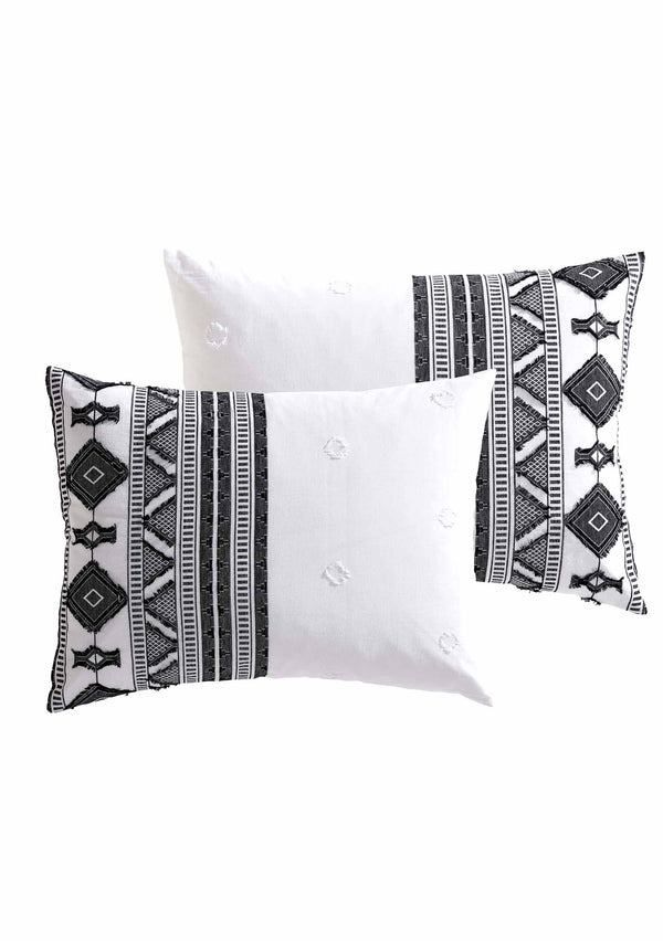 English Elm Nichols 5-Piece King Comforter Set - Soft Cotton In Classic Black, Stylish & Easy Care Bedding Ensemble B340P341920