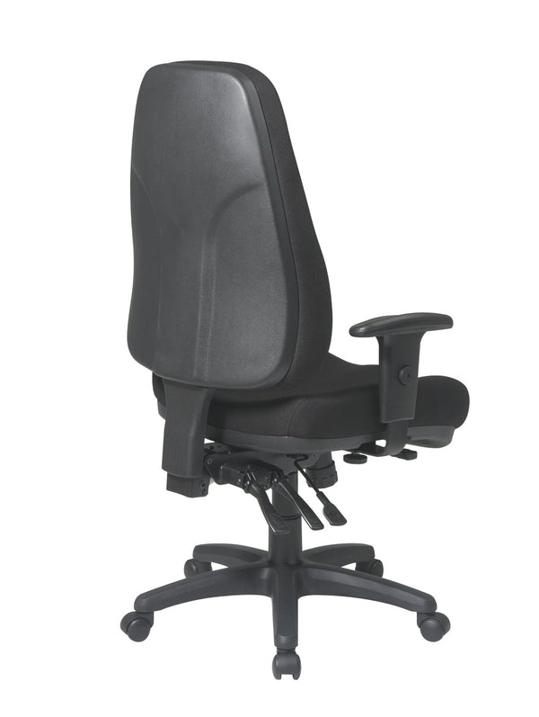 OSP Home Furnishings High Back Ergonomic Office Chair with Lumbar Support Adjustable Arms and Tilt Control 2907-231