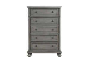 English Elm Meade Contemporary 5-Drawer Chest with Felt-Lined Top, Dovetail Construction & Wood Feet for Style Gray 39.5 L x 53 W x 20.5 H B078P301547