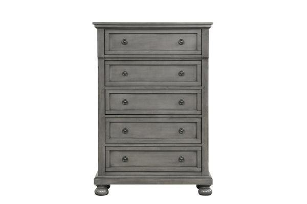 English Elm Meade Contemporary 5-Drawer Chest with Felt-Lined Top, Dovetail Construction & Wood Feet for Style Gray 39.5 L x 53 W x 20.5 H B078P301547