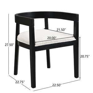 English Elm Christopher Knight Home® - 7PCS Bouclé Dining Set Beige+Black - 7-Piece Rubberwood Table & Cushioned Ladder-Back Chairs, Durable Elegance N771P195513H_N771P195505H