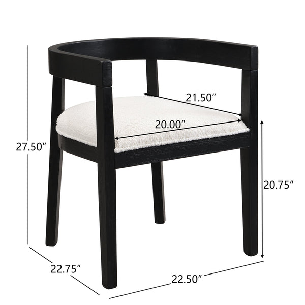 English Elm Christopher Knight Home® - 7PCS Bouclé Dining Set Beige+Black - 7-Piece Rubberwood Table & Cushioned Ladder-Back Chairs, Durable Elegance N771P195513H_N771P195505H