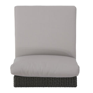 English Elm Christopher Knight Home® - SANTA Rosa Armless Outdoor Chair with Aluminum Frame, Water-Resistant Cushion, Wicker Design, 33"D x 25"W Grey+Silver 57466.00ALUGRY