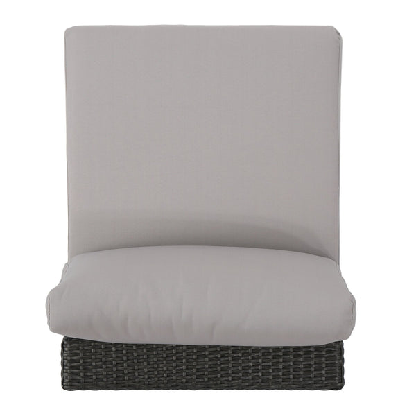 English Elm Christopher Knight Home® - SANTA Rosa Armless Outdoor Chair with Aluminum Frame, Water-Resistant Cushion, Wicker Design, 33"D x 25"W Grey+Silver 57466.00ALUGRY