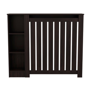 English Elm Radiator Cover Cabinet with Three Open Shelves White Finish Modern Living Room B097P369460