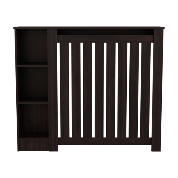 English Elm Radiator Cover Cabinet with Three Open Shelves White Finish Modern Living Room B097P369460