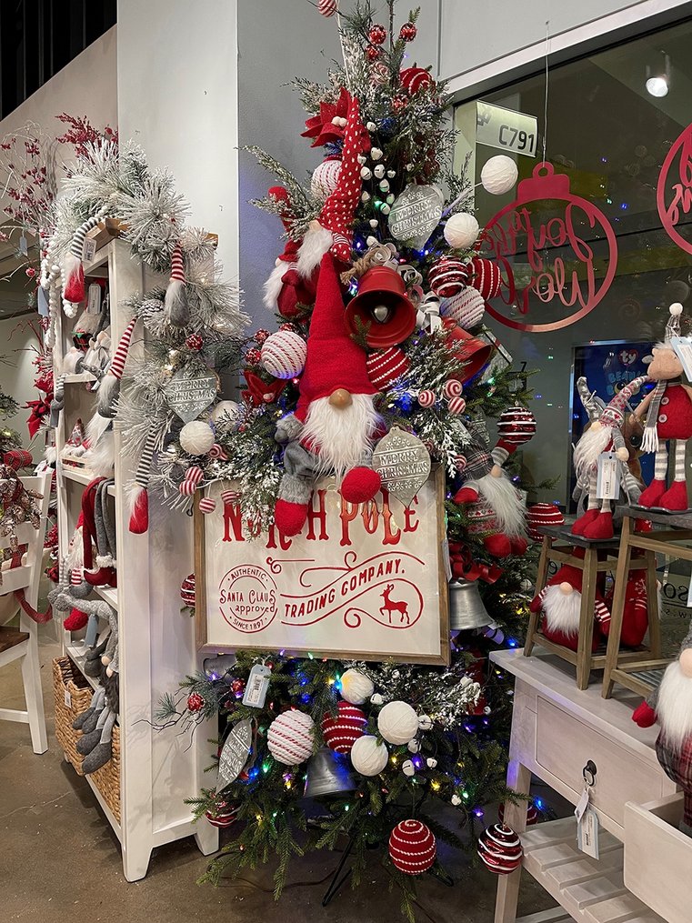 English Elm 26x18"H Retro North Pole Trading Company Iron/Wood Wall Sign - Vintage Red & White Holiday Cheer Decor, Rustic Christmas Accent for Table or Wall (27x19x3.8) W2078P252599