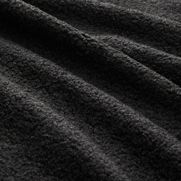 English Elm Soft Teddy Fabric Boneless Sofa with Plush Curved Arms, No Assembly, High-Density Comfort, Anti-Slip Stability Black W714P357234