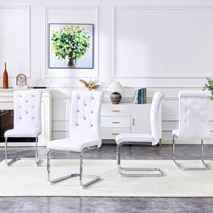 English Elm Set of 2 Glam Faux Alligator Pvc Dining Chairs with Crystal Buckle Bow Legs White W3875P371055
