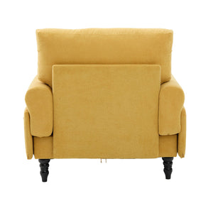 English Elm Modern Chenille Fabric Recliner Chaise Lounge Sofa with High-Resilience Foam, 550LB Capacity, Cozy Plush Backrest and Armrests for Living Room Relaxation Mustard yellow W395P371336
