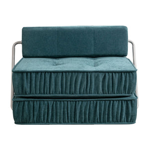 English Elm Green Chenille Floor Sofa Convertible Futon Chair with Modular Sleeping Support Green W3612P376637