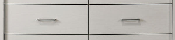 English Elm Celeste 57"W Modern 6-Drawer Dresser With Polished Silver Handles For Chic Bedroom Storage Solutions B061P360299