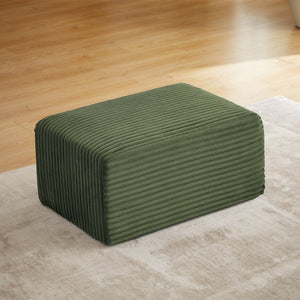 English Elm L-shaped Corduroy Cloud Sectional with Ottoman for Modern Living Room Comfort Green W2339P411753