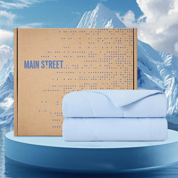 English Elm 1-piece King Cooling Comforter Nylon Spandex Wave Quilted Soft All Season Bedroom Layer Ice Blue B035P408412