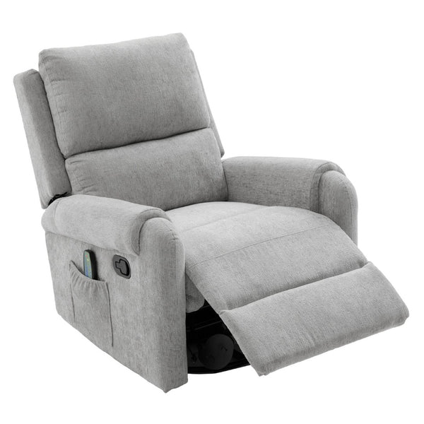 English Elm Manual Recliner Swivel Rocker Massage Chair Chenille Nursery and Living Room Seat Grey N763P347287E