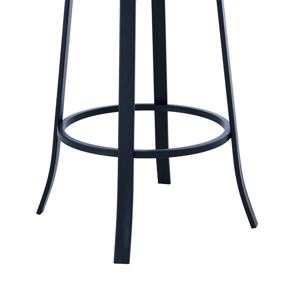 English Elm Julan 26" Counter Height Barstool in Gray Faux Leather with Tall Back, Matte Black Frame, Floor Protectors B2736P354378