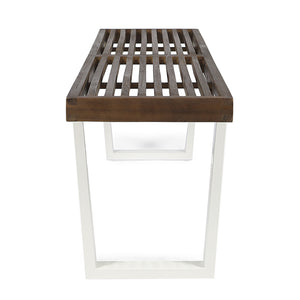 English Elm Christopher Knight Home® - Dining Bench - Acacia Wood Outdoor Seating with Sturdy Iron Legs, Rustic-Modern Patio Accent, 64" 63351.00WDBRNMP1