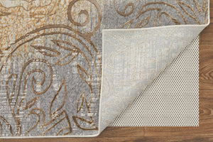 Feizy Rugs Celene Vintage-inspired Medallion Scroll Rug In Warm Neutral Palette - Timeless Elegance For Your Home Silver,Tan,Gray Viscose,Polyester Cel39l1fbgegryh00