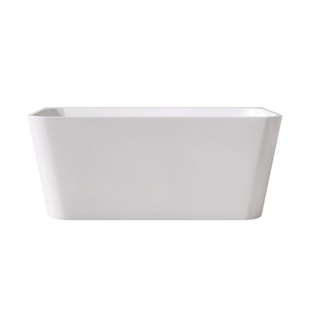 English Elm 55" Freestanding Acrylic Soaking Tub Rectangular Gloss White Spa Bath for Master T3785P380642
