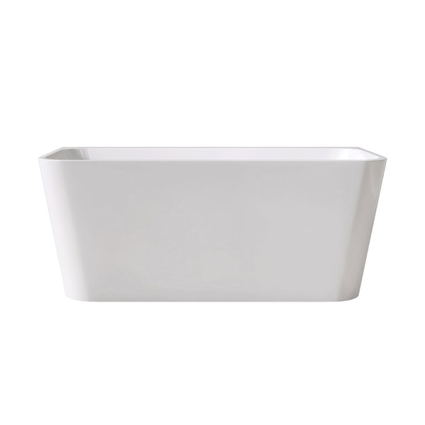 English Elm 55" Freestanding Acrylic Soaking Tub Rectangular Gloss White Spa Bath for Master T3785P380642