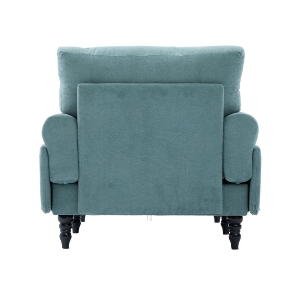English Elm Modern Chenille Fabric Recliner Chaise Lounge Sofa with High-Resilience Foam, 550LB Capacity, Cozy Plush Backrest and Armrests for Living Room Relaxation Mint Green W395P371334