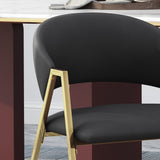 Christopher Knight Home® - Noble House - Gazo Modern Upholstered Dining Chair, Black and Gold - Set of 2