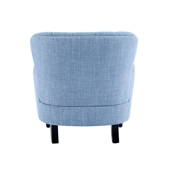 English Elm Christopher Knight Home® - Mirod Vintage Upholstered Lounge Chair with Tufted Back and Nailhead Trim, Solid Wood Legs, Cozy Comfort Light Blue N760P253374L