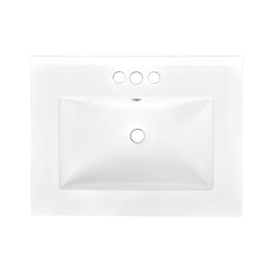 English Elm 24'' Modern Bathroom Vanity with Ceramic Basin, Solid Wood Frame, Soft-Close Doors, Ample Storage Green N710P190503F