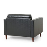 Christopher Knight Home® - Noble House - Malinta Contemporary Tufted Club Chair, Midnight Black and Espresso